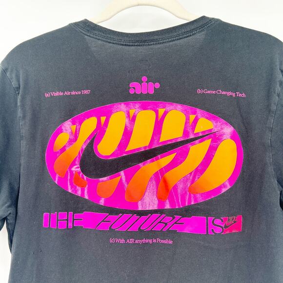 Nike Mens Streetwear The Future Is Air‎ Swoosh Logo Graphic T-Shirt Size S Black - Picture 6 of 7